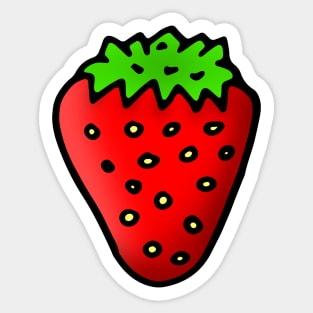 Simple Strawberry Doodle Drawing Sticker